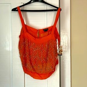 Orange Beaded Tank
